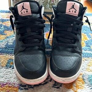 Nike Air Jordan black and pink low top sneakers